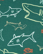 Kid 4-Piece Shark-Print Pajamas Set, image 2 of 4 slides