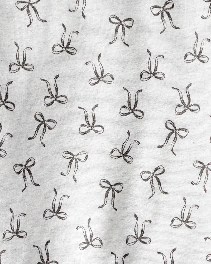 Toddler Girl Bow Print Long-Sleeve Tee & Pant Set - Grey, image 2 of 3 slides