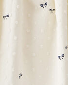 Baby Swiss Dot Bow Print Short-Sleeve Dress - Ivory, image 3 of 4 slides