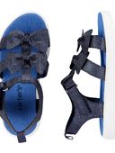 Blue - Toddler Chambray Platform Sandals 