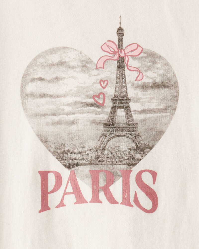 Girls Paris Long-Sleeve Graphic Tee - Ivory, image 2 of 3 slides