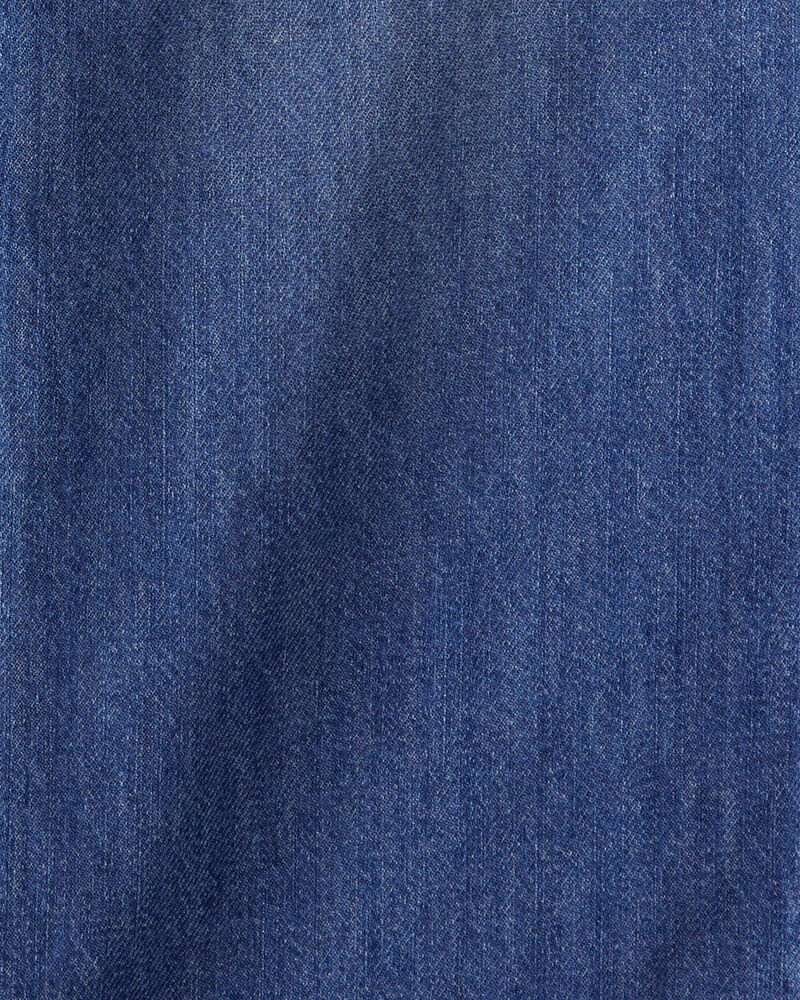 Kid  High Rise Cargo Denim Jeans - Blue Wash, image 4 of 5 slides