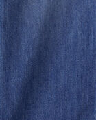 Kid  High Rise Cargo Denim Jeans - Blue Wash, image 4 of 5 slides