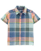 Baby LENZING™ ECOVERO™ Plaid Button-Front Shirt, image 1 of 2 slides