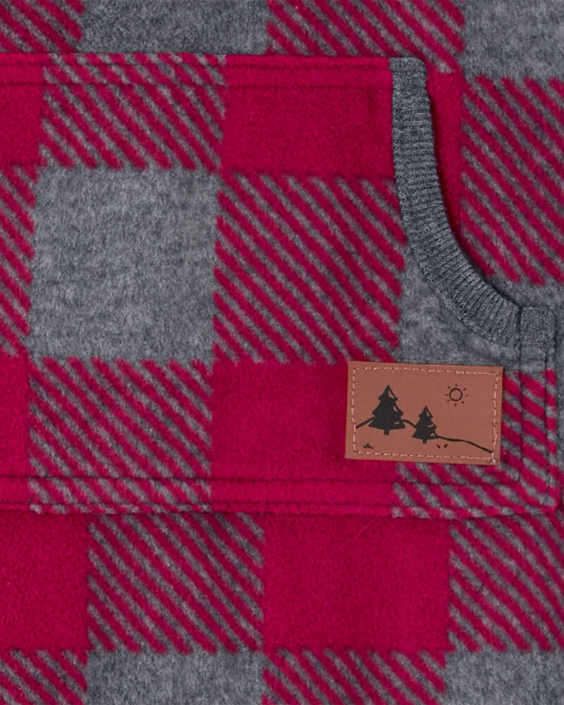 Baby Plaid Fleece Jumpsuit, image 2 of 3 slides