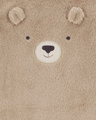 Baby Bear Fuzzy Jumpsuit, image 2 of 3 slides