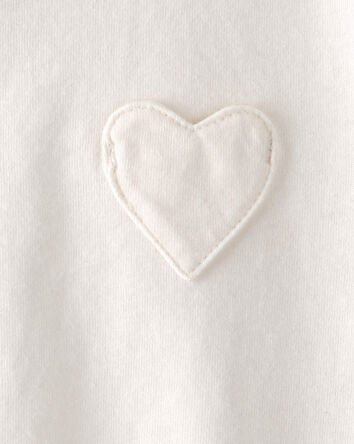 Baby Girl Heart Pocket Top - Ivory, 