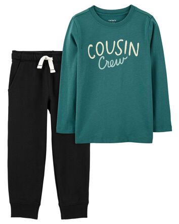 Toddler 2-Pack Jersey Tee & Pull-On Pants, 