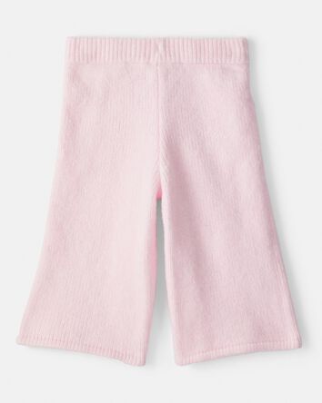 Baby Girl Wide-Leg Sweater Knit Pants - Pink, 