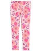 Floral-Print Stretch Leggings - Pink, image 1 of 4 slides