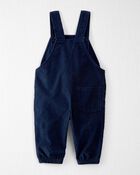 Baby Organic Cotton Cozy-Lined Corduroy Overalls in Navy, image 2 of 5 slides