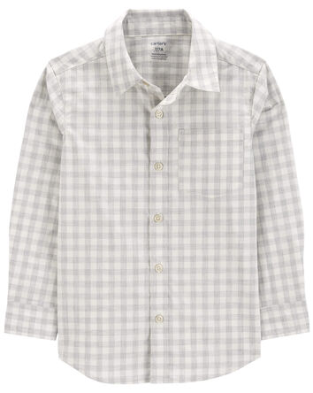 Kid Gingham Button-Front Shirt, 