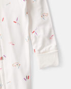 Baby Girl Art Print PurelySoft Sleep & Play Pajamas - White, image 2 of 8 slides