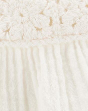 Toddler Gauze Crotchet Knit Tank - Ivory, 