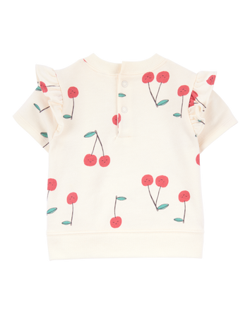 Baby Girl 3-Piece Cherry Outfit Set - Red/Ivory, 