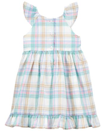 Toddler Plaid Flutter Babydoll Dress, 