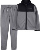 Kid 2-Piece OshKosh Logo Zip Jacket & French Terry Pants Set, image 1 of 7 slides