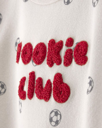 Baby 'Rookie Club' French Terry Jumpsuit - Ivory, 