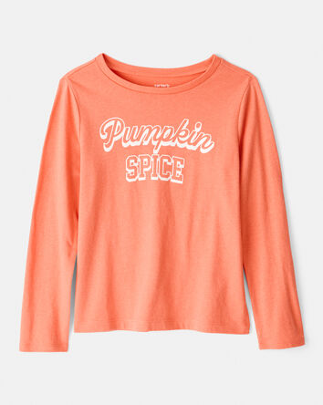 Girls Pumpkin Spice Short-Sleeve Graphic Tee - Orange, 