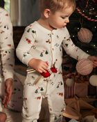 Baby 1-Piece Christmas Thermal Footless Pajamas, image 3 of 6 slides