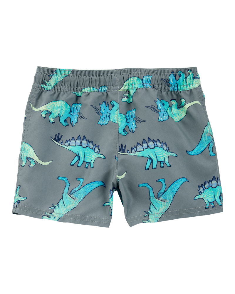 Toddler Dinosaur Swim Trunks - Green, image 2 of 4 slides