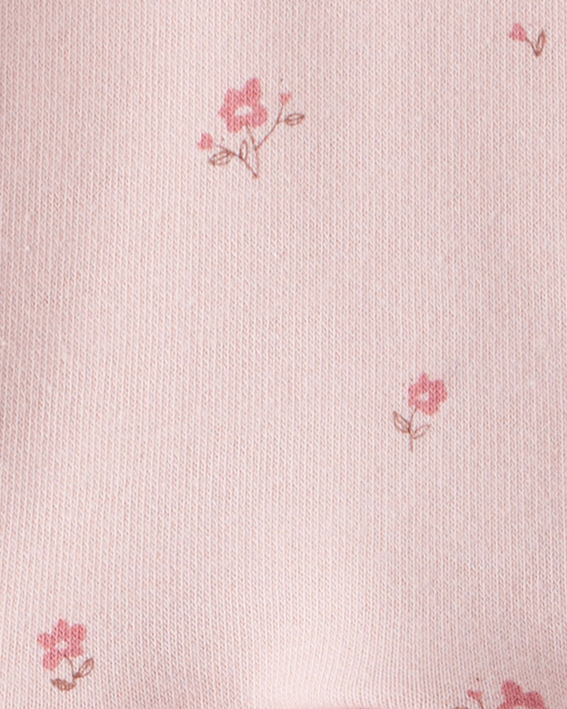 Baby Girl French Terry Dress Made with Organic Cotton in Blush Petals Print, image 5 of 7 slides
