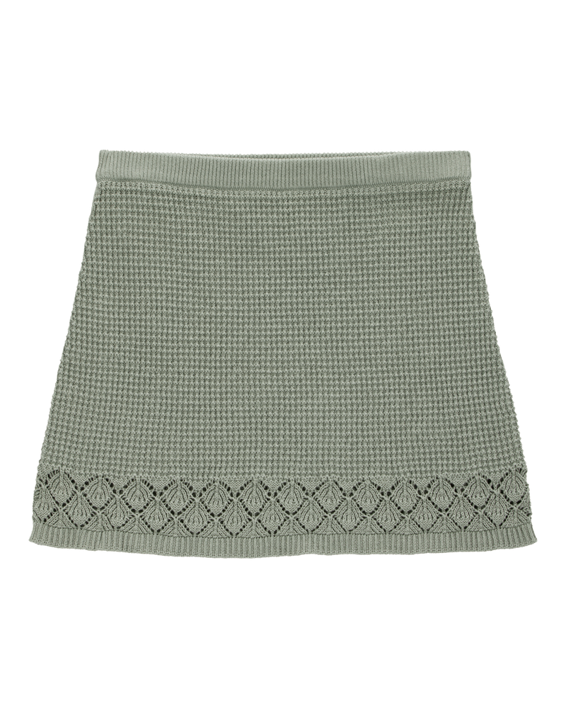 Kid Pointelle Crotchet Knit Skirt - Green, image 1 of 4 slides