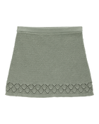 Kid Pointelle Crotchet Knit Skirt - Green, image 1 of 4 slides