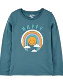 Blue - Kid Happy Rainbow Graphic Tee