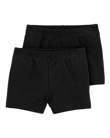 Baby Girl 2-Pack Tumbling Shorts - Black, 