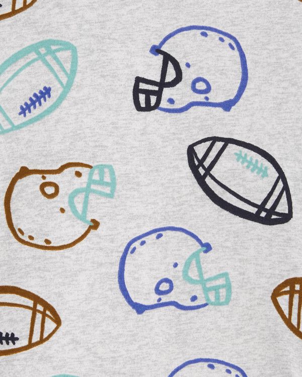 Navy/Heather Toddler 4Piece Football 100 Snug Fit Cotton Pajamas