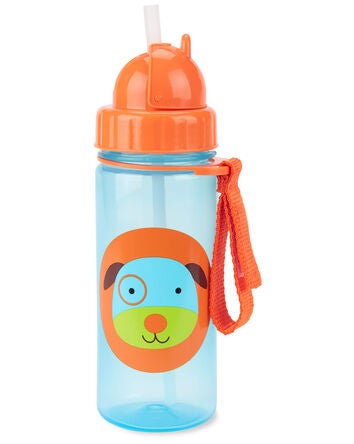 ZOO Straw Bottle & 2 Extra Straws - 13 oz - Dog, 