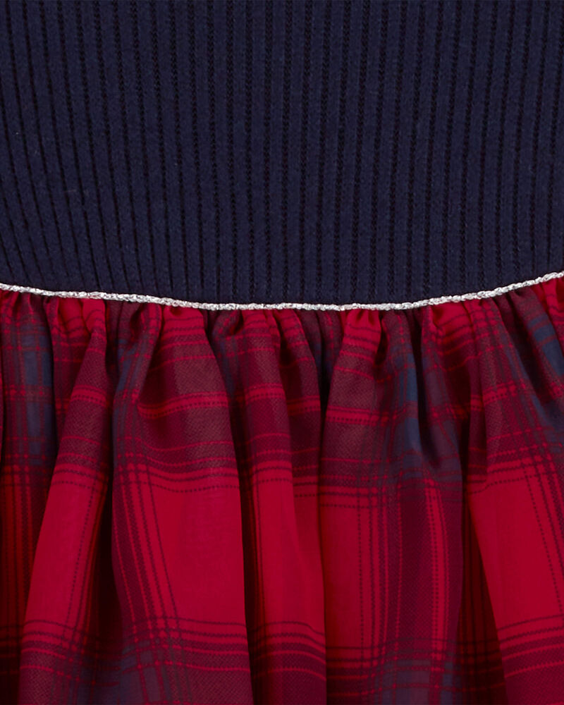 Baby Long-Sleeve Plaid Dress, image 3 of 4 slides