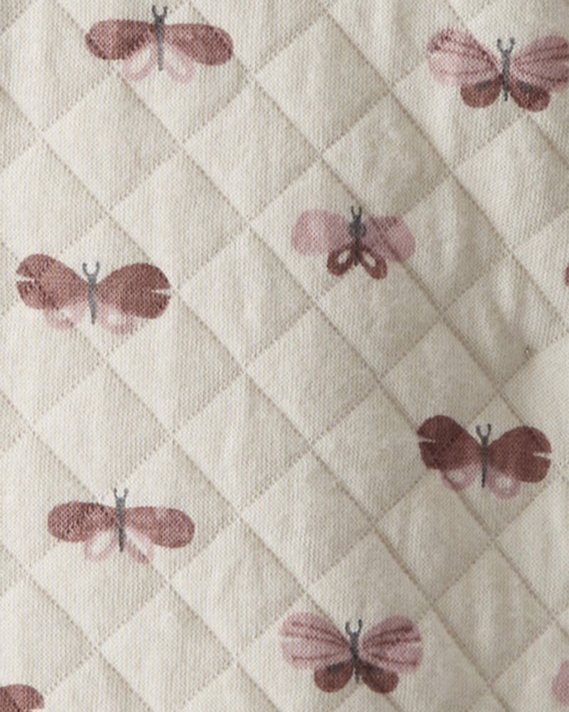 Baby Organic Cotton Quilted Double Knit Butterfly Jumpsuit, image 2 of 4 slides