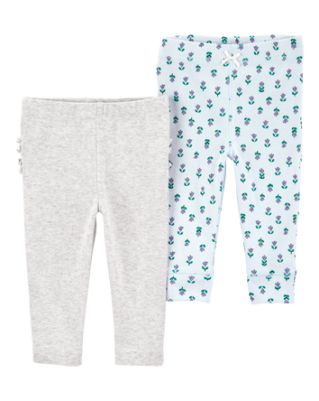 Baby 2-Pack Floral Pull-On Pants