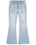 Kid Patch Floral Iconic Denim Flare Jeans, image 1 of 3 slides