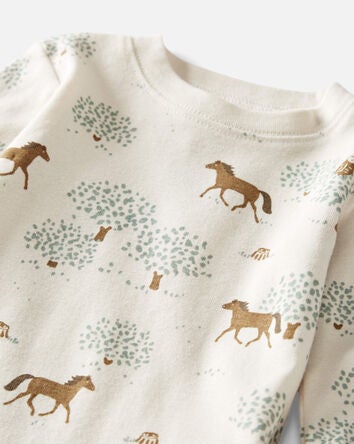 Baby Organic Cotton Pajamas Set in Wild Horses, 