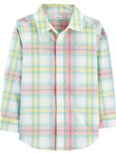 Pink/Mint/Yellow - Kid Plaid Button-Front Shirt