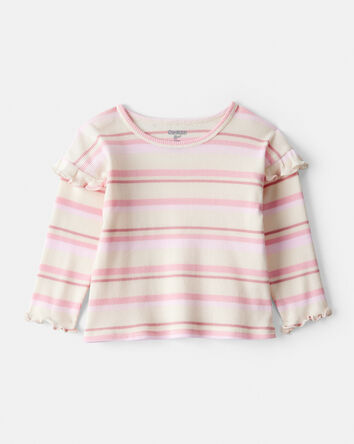 Baby Girl Striped Long-Sleeve Top - Pink, 