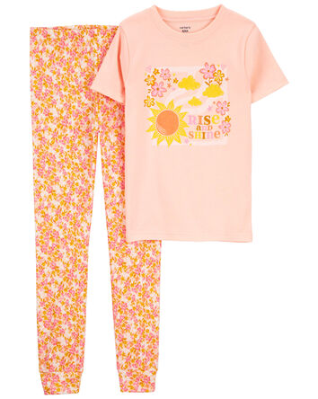 Kid 2-Piece Rise And Shine 100% Snug Fit Cotton Pajamas, 