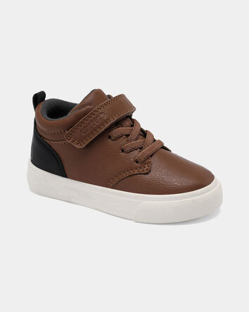 Toddler Boy High-Top Casual Shoes - Brown, 