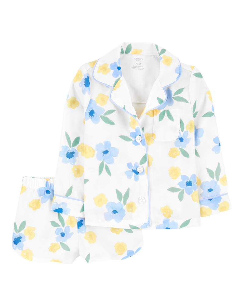Toddler Floral Loose Fit 2-Piece Pajamas, image 1 of 3 slides