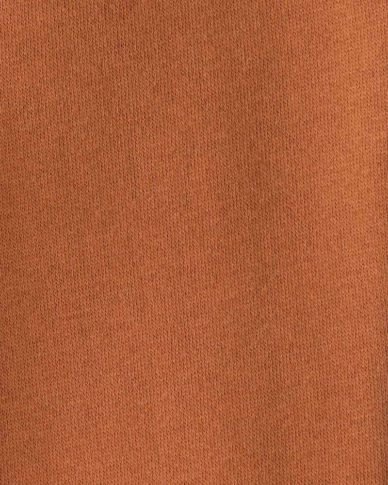 Toddler Boy Solid Fleece Cotton Jogger - Brown, image 3 of 4 slides