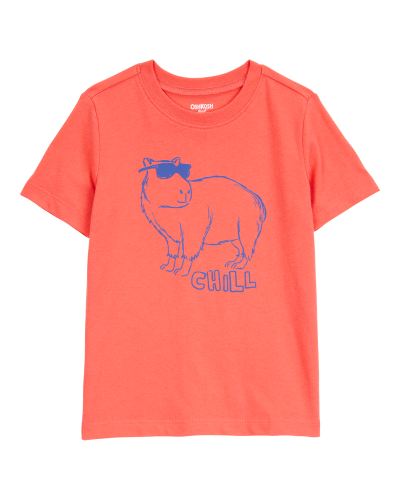 Toddler Capybara Short-Sleeve Graphic Tee - Red, image 1 of 3 slides