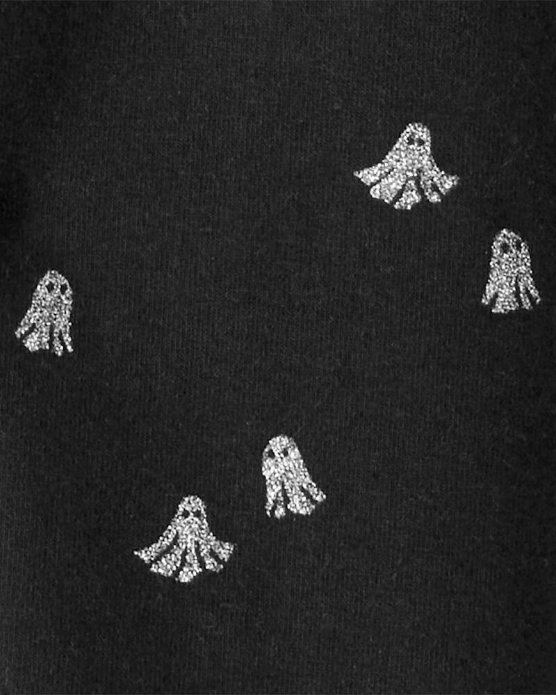 Kid Cotton Halloween Ghost Stretch Leggings - Black, image 3 of 4 slides