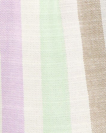 Baby Striped Short-Sleeve Linen Look-Alike Fashion Top, 