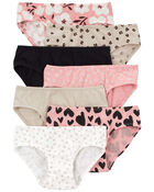 Toddler 7-Pack Heart Floral Hipster Stretch Cotton Undies, image 1 of 2 slides