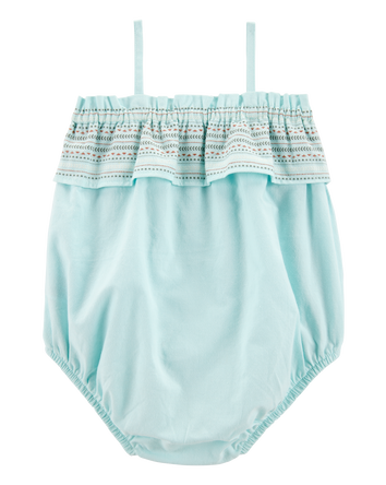 Baby Ruffle Bubble Romper - Blue, 