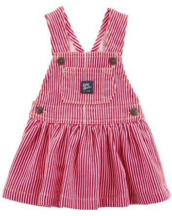 Baby Knit-Like Denim Stripe Jumper Dress, 