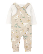 Baby 2-Piece Bird Print Long-Sleeve Tee & Overall Set, image 2 of 5 slides